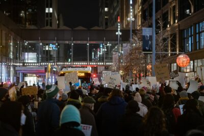 Protest against the police murder of Amir Locke, Minneapolis, February 8, 2022.