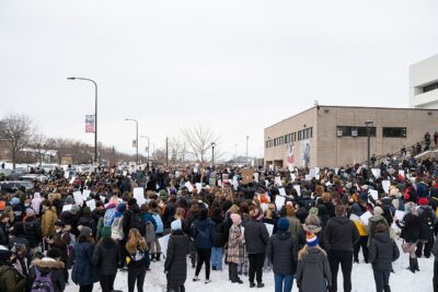 St. Paul, Minnesota, high school students walk out and march to demand justice for Amir Locke.