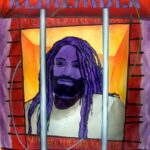 Mumia Abu-Jamal, banner by Mike Alewitz