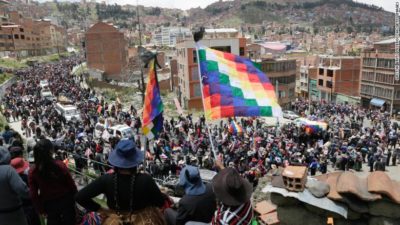 Funeral procession protesting the coup and police killings, El Alto, Bolivia