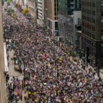 Organizers estimate that 250,000 people rallied in Downtown Chicago during the No Kings Day protest on October 18, 2025. (Credit: Colin Boyle/Block Club Chicago)