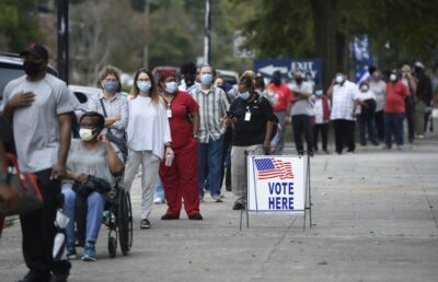 Georgia voters wait in line