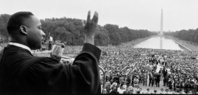 At the Lincoln Memorial in Washington, D.C., Martin Luther King, Jr., delivers his first national address, "Give Us The Ballot," on May 17, 1957