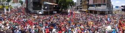 Pro-government rally outside Miraflores Palace on April 30