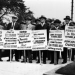 UAW Ford workers demand pensions, 1949.